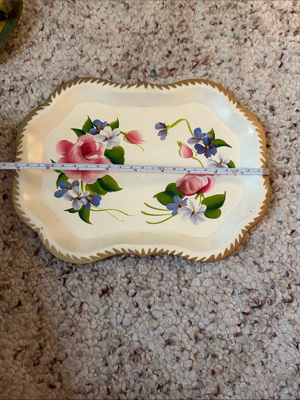 hand-painted small toleware serving tray